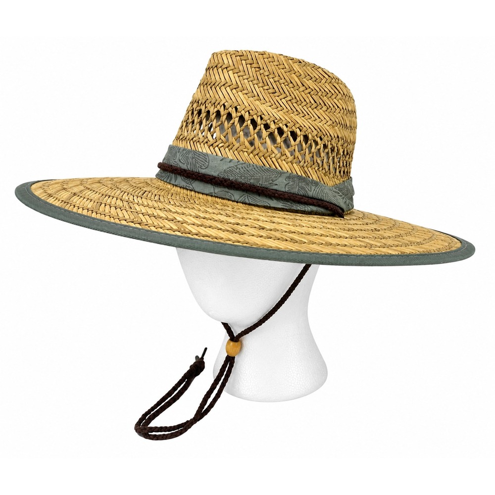 Free Authority Men's Adjustable Natural Straw Fabric Panama Sun Hat One Size